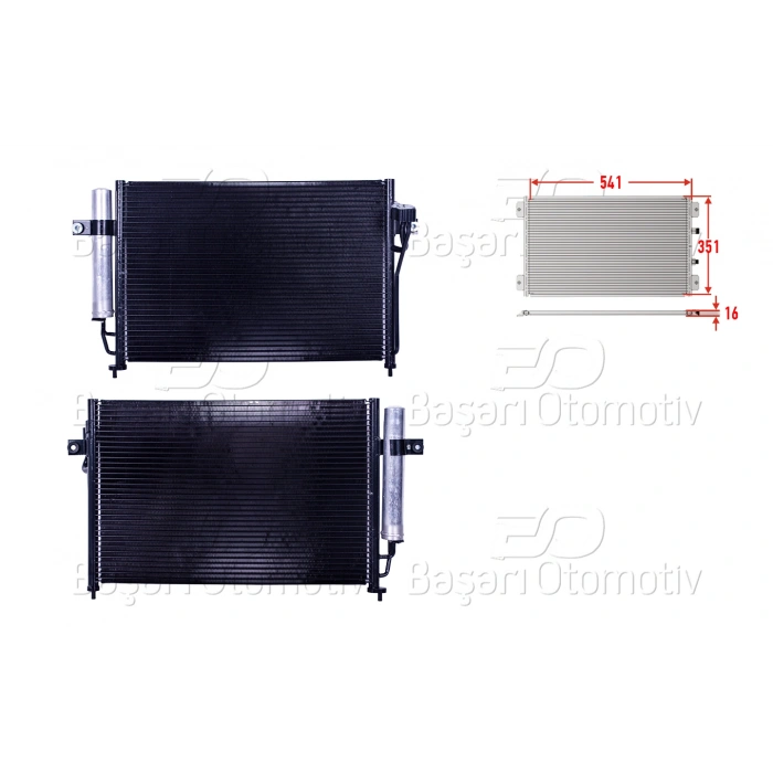 KLIMA RADYATORU 541X351X16 HYUNDAI GETZ 1.1. 1.3 1.4 1.6 02-10