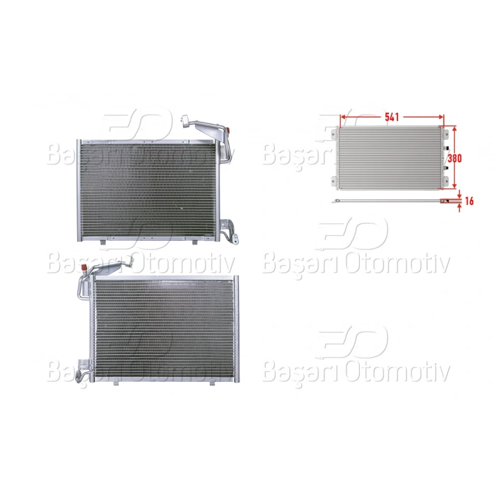 KLIMA RADYATORU 541X380X16 FORD FIESTA. B-MAX 1.0 ECOBOOST12>
