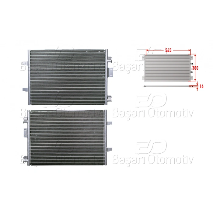 KLIMA RADYATORU 545X380X16 RENAULT CLIO 2 1.5DCI. SYMBOL 01>