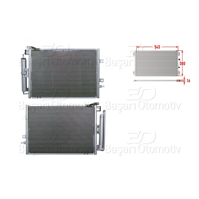 KLIMA RADYATORU 545X380X16 RENAULT CLIO 3 1.5 DCI MODUS 1.4 I 1.5 DCI 1.6 I 08 >