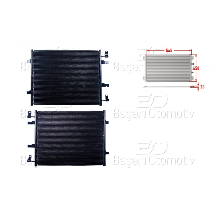 KLIMA RADYATORU 545X450X20 OPEL VIVARO RENAULT TRAFIC 1.9 DI 1.9 DTI 2.0 2.0 CDTI 2.0 06 >