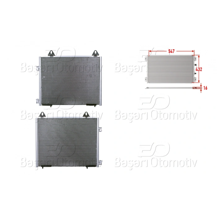 KLIMA RADYATORU 547X432X16 ROVER FREELANDER1 97-01