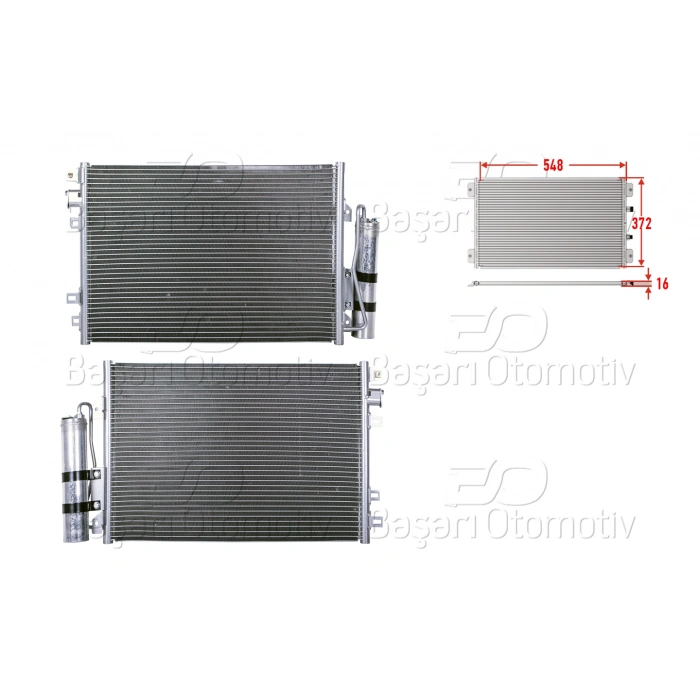 KLIMA RADYATORU 548X372X16 RENAULT KANGOO EXPRESS 1.6 16V 4X4 01 >