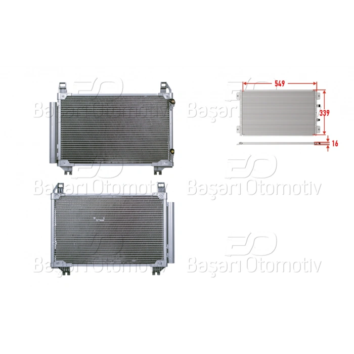 KLIMA RADYATORU 549X339X16 TOYOTA YARIS 06> BENZIN