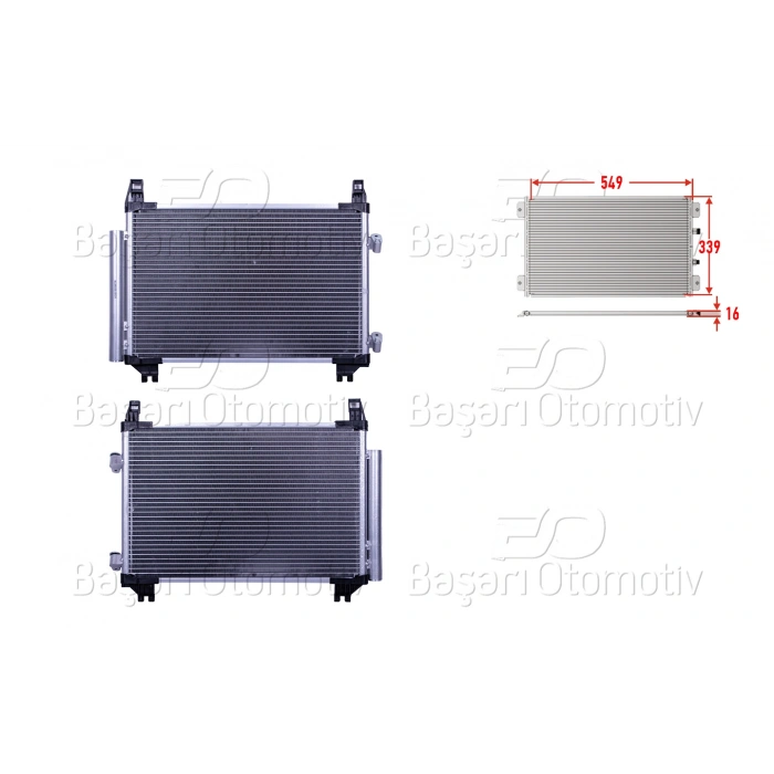 KLIMA RADYATORU 549X339X16 TOYOTA YARIS 1.0 1.3 1.33 VVT-I 05-11