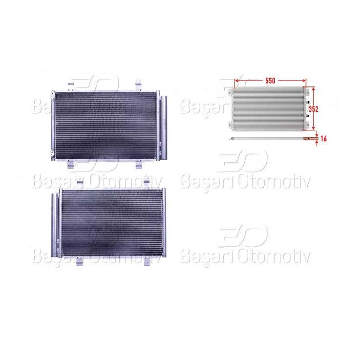 KLIMA RADYATORU 550X352X16 SUZUKI SWIFT1.3. 1.5 05>