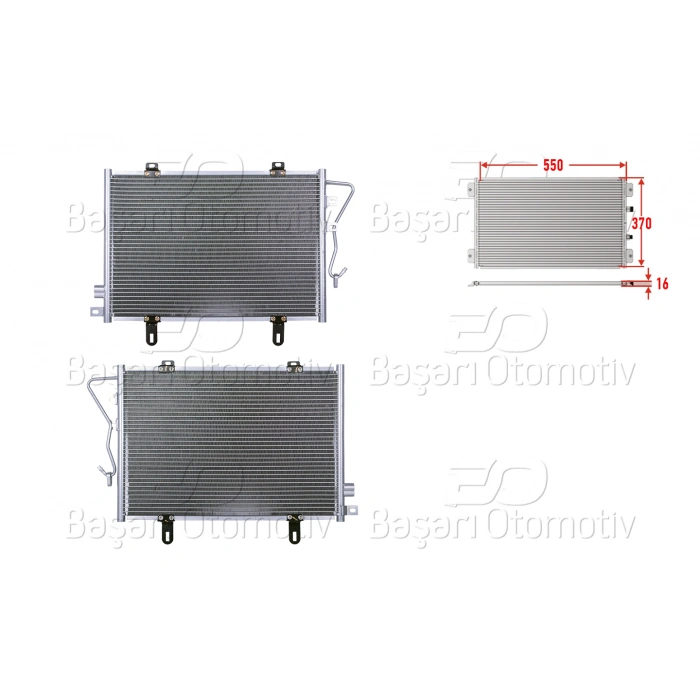 KLIMA RADYATORU 550X370X16 RENAULT CLIO B 98>