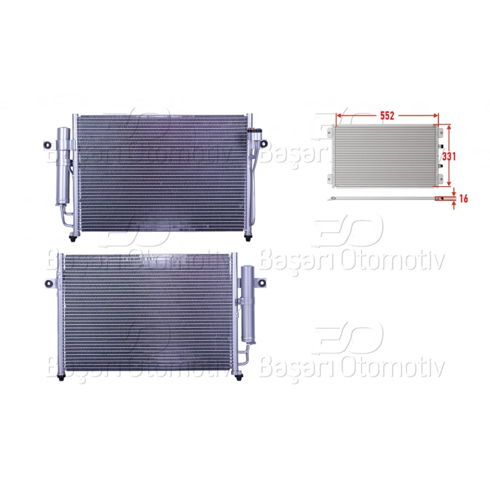 KLIMA RADYATORU 552X331X16 HYUNDAI GETZ 02> 1.1. 1.3