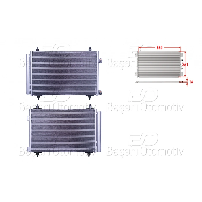 KLIMA RADYATORU 560X361X16 CITROEN C4 BERLING PEUGEOT307 308 408 5008 3008 09-15 1.6HDI 2.0HDI 04>