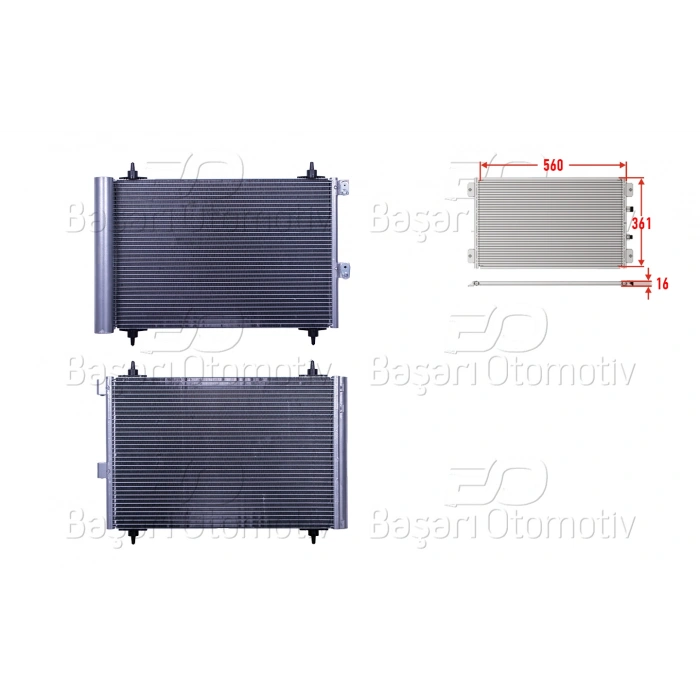 KLIMA RADYATORU 560X361X16 PEUGEOT PARTNER. CITROEN BERLINGO 1.6 DIZEL 06>