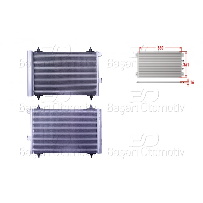 KLIMA RADYATORU 560X361X16 PEUGEOT307 1.4 16V. 1.6 16V 04>