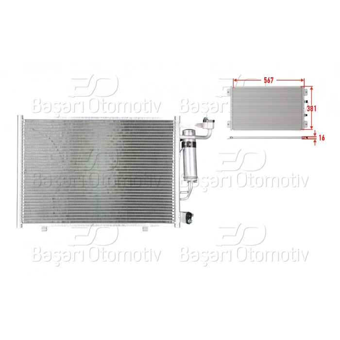 KLIMA RADYATORU 567X381X16 FORD FIESTA 1.25. 1.4 BENZIN/DIZEL 11-12