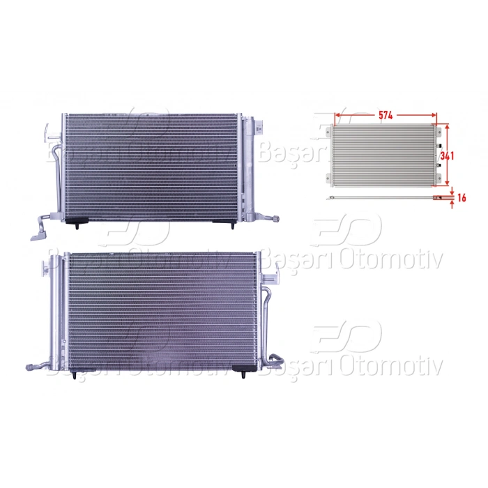 KLIMA RADYATORU 574X341X16 PEUGEOT306 96>