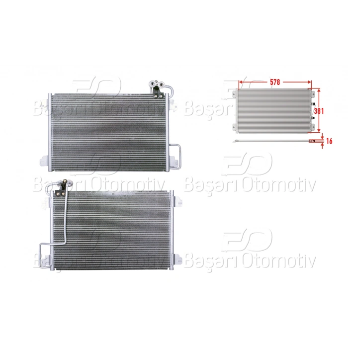 KLIMA RADYATORU 578X381X16 RENAULT MEGANE 1.6 1.8 1.9 2.0 96-02