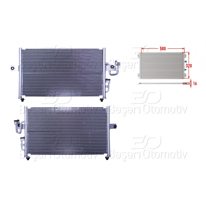 KLIMA RADYATORU 580X320X16 HYUNDAI ACCENT 95 >