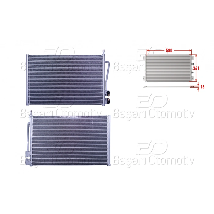 KLIMA RADYATORU 580X361X16 FORD FIESTA 02>