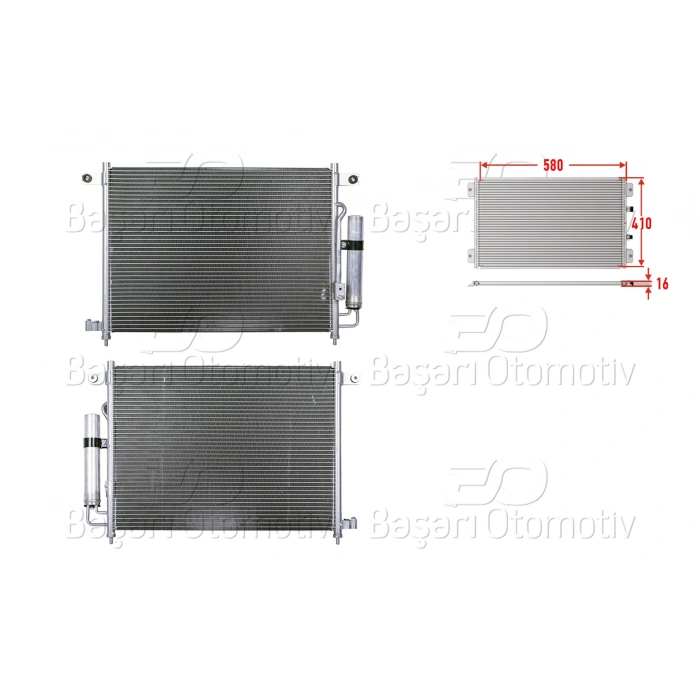 KLIMA RADYATORU 580X410X16 CHEVROLET KALOS. AVEO 1.2. 1.4 04>