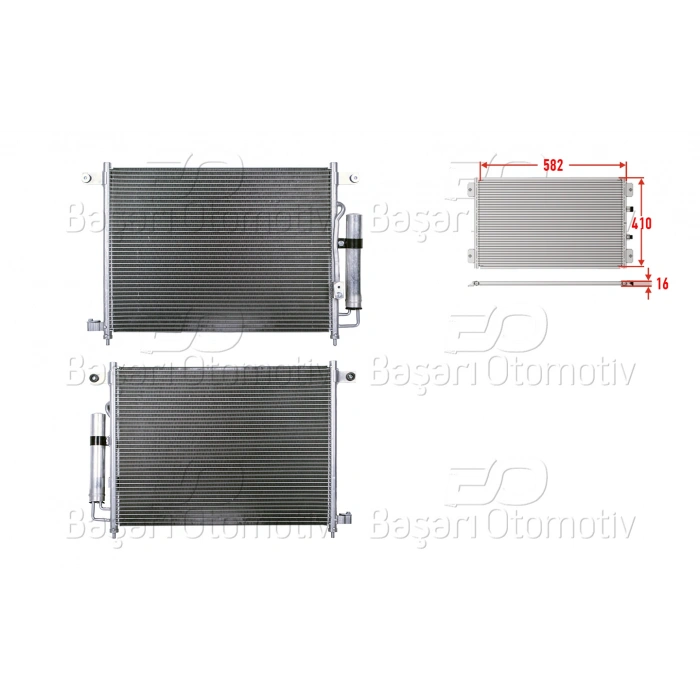 KLIMA RADYATORU 582X410X16 CHEVROLET KALOS. AVEO 1.2. 1.4 04>