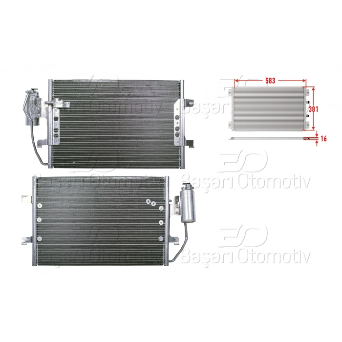 KLIMA RADYATORU 583X381X16 MERCEDES-BENZ A SERISI W168. VANEO 00-04