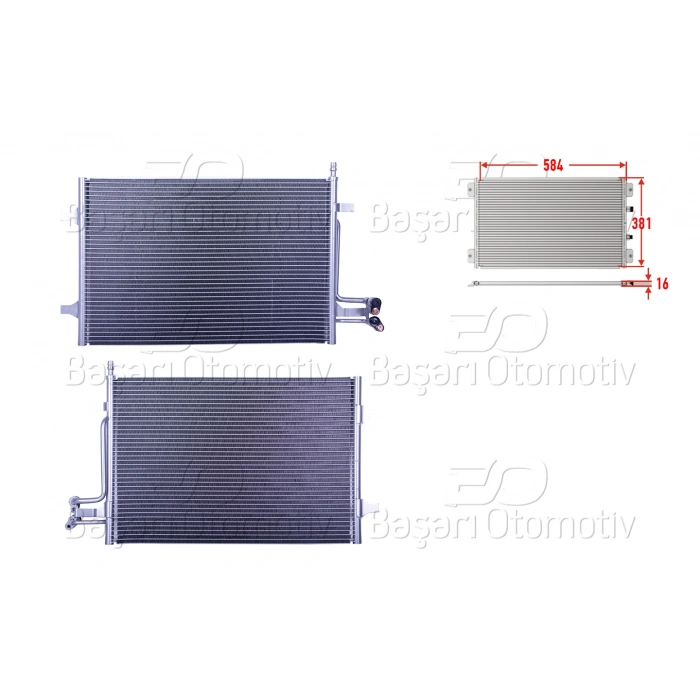 KLIMA RADYATORU 584X381X16 FORD FIESTA 1.6TDCI 05>