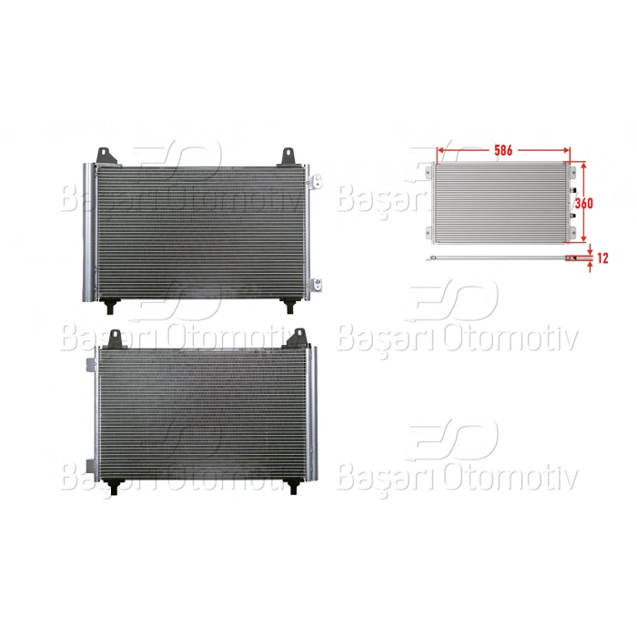 KLIMA RADYATORU 586X360X12 OPEL CORSA F PEUGEOT 208 2008 CITROEN C4 1.2 1.5 19 >
