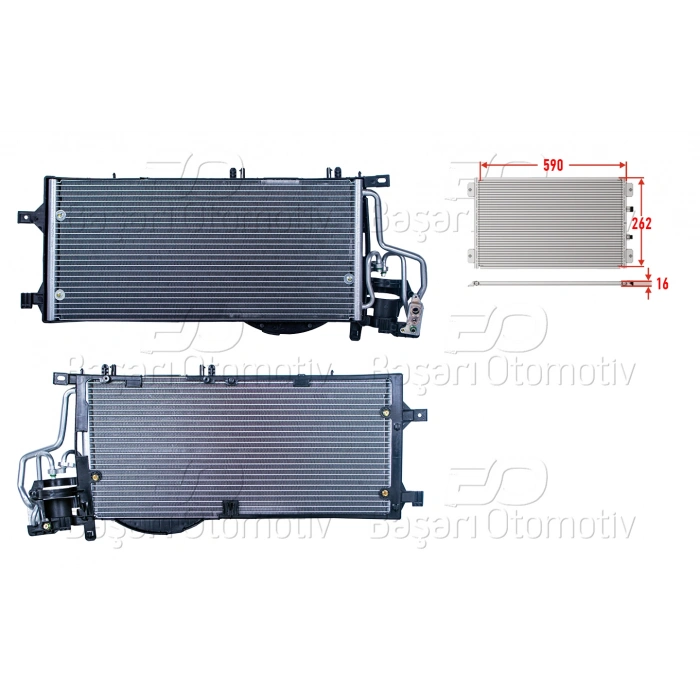 KLIMA RADYATORU 590X262X16 OPEL CORSA C COMBO C 1.7DTI 00 >