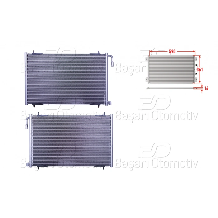 KLIMA RADYATORU 590X361X16 PEUGEOT206 98>