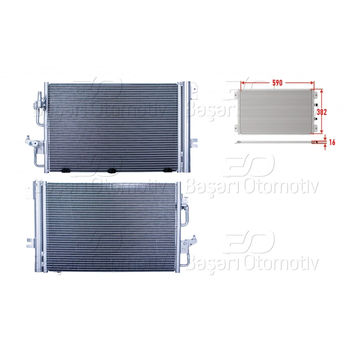 KLIMA RADYATORU 590X382X16 OPEL ASTRA H ZAFIRA B 1.4 1.6 04 >