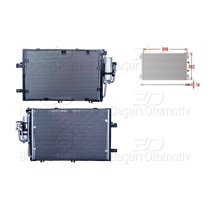 KLIMA RADYATORU 590X382X16 OPEL COMBO C CORSA C TIGRA 1.0 1.2 1.4 1.6 1.8 00 >