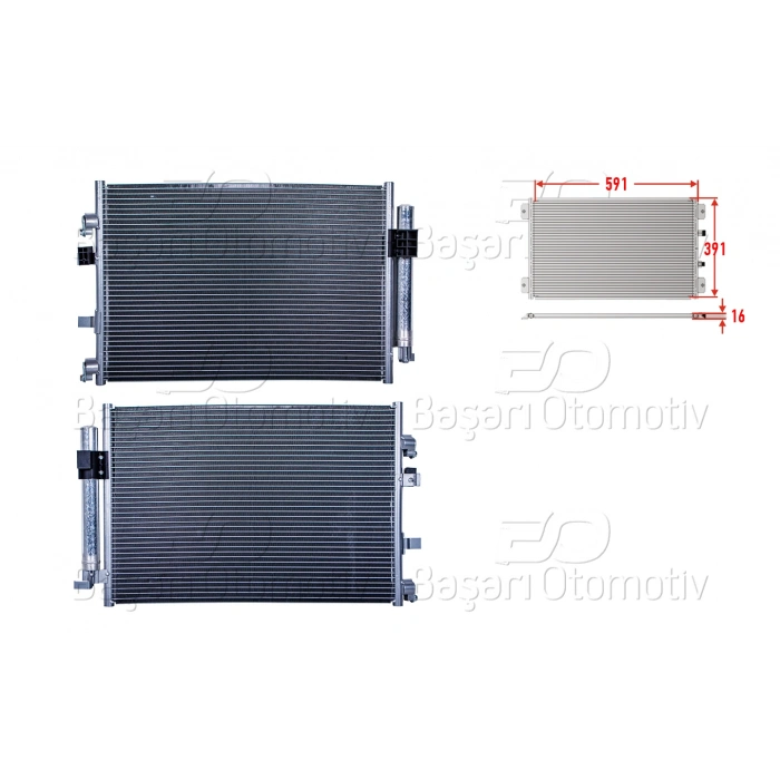 KLIMA RADYATORU 591X391X16 FORD FOCUS C-MAX 1.6TDCI 11>
