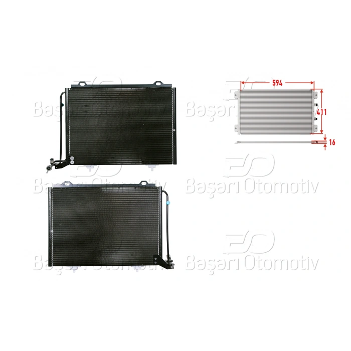 KLIMA RADYATORU 594X411X16 MERCEDES-BENZ W202 93>
