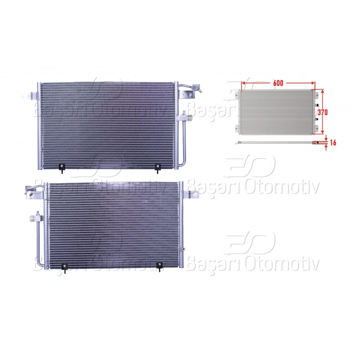 KLIMA RADYATORU 600X370X16 AUDI 100 C4 2.4 1991-1994 AUDI A100 C4 2.3 E 1991-1994 AUDI A6 1.8 2.0 2.3 2.5 TDI 1994-1997