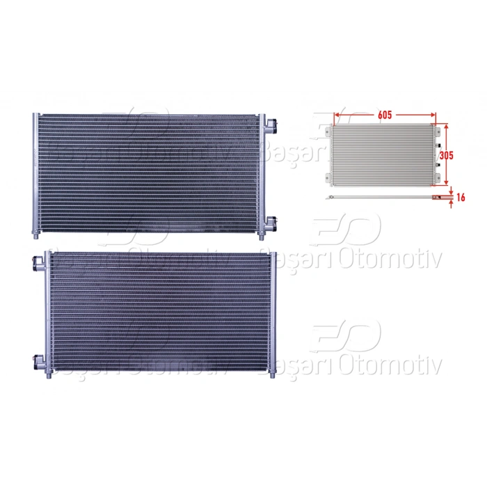 KLIMA RADYATORU 605X305X16 FIAT DOBLO 1.9JTD 02>
