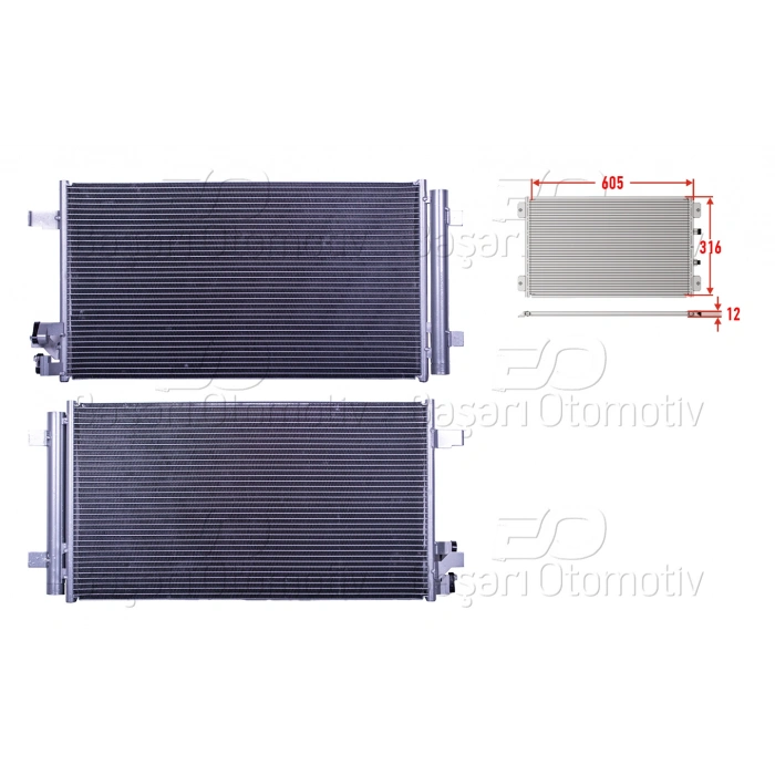 KLIMA RADYATORU 605X316X12 VW POLO A1 SPORTBACK ARONA IBIZA 1.0 2.0GTI 17 >