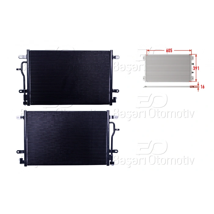 KLIMA RADYATORU 605X391X16 AUDI A4 A6 1.6 1.8 1.9 01 >