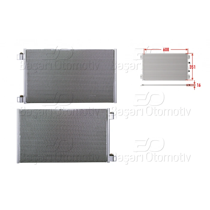 KLIMA RADYATORU 608X351X16 RENAULT KANGOO 1.5 DCI EXPRESS 1.6 DCI MERCEDES BENZ 108 CDI 08 >