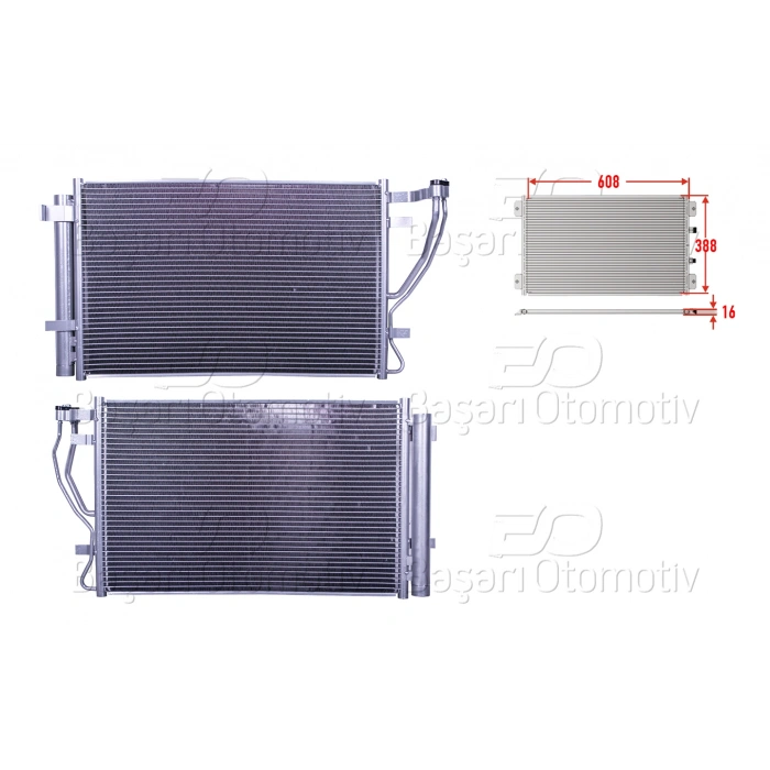 KLIMA RADYATORU 608X388X16 KIA CERATO 2 1.6 CVVT 2009>KIA CERATO KOUP 2 1.6 CVVT 2010-2013