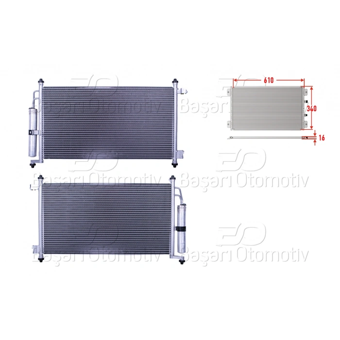 KLIMA RADYATORU 610X340X16 NISSAN JUKE MICRA3 NOTE 1.2 1.4 1.6 05 >