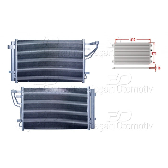 KLIMA RADYATORU 610X371X16 HYUNDAI I30. KIA CEED BENZIN 06>