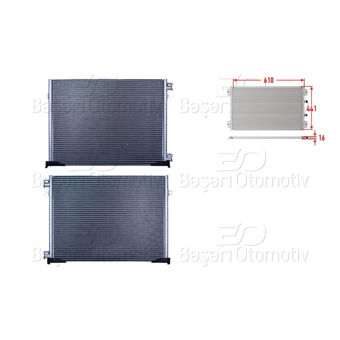 KLIMA RADYATORU 610X441X16 OPEL VIVARO RENAULT TRAFFIC2 OPEL VIVARO 1.9DI 1.9DCI 1.9DTI 2.0 01 >