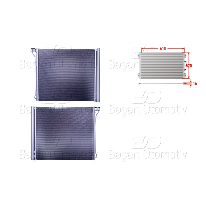 KLIMA RADYATORU 610X520X16 BMW X5. E70. XDRIVE F15. M F85. X6 E71. E72. F16. M F86 09-19 4.4I 32V 3.0DI