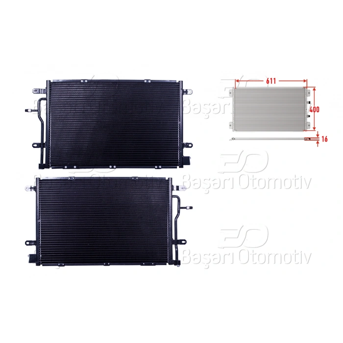 KLIMA RADYATORU 611X400X16 AUDI A4 S4 QUATTRO 2.7 TDI 3.0 TDI 03 >