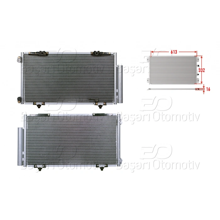KLIMA RADYATORU 613X332X16 TOYOTA AVENSIS 98-00