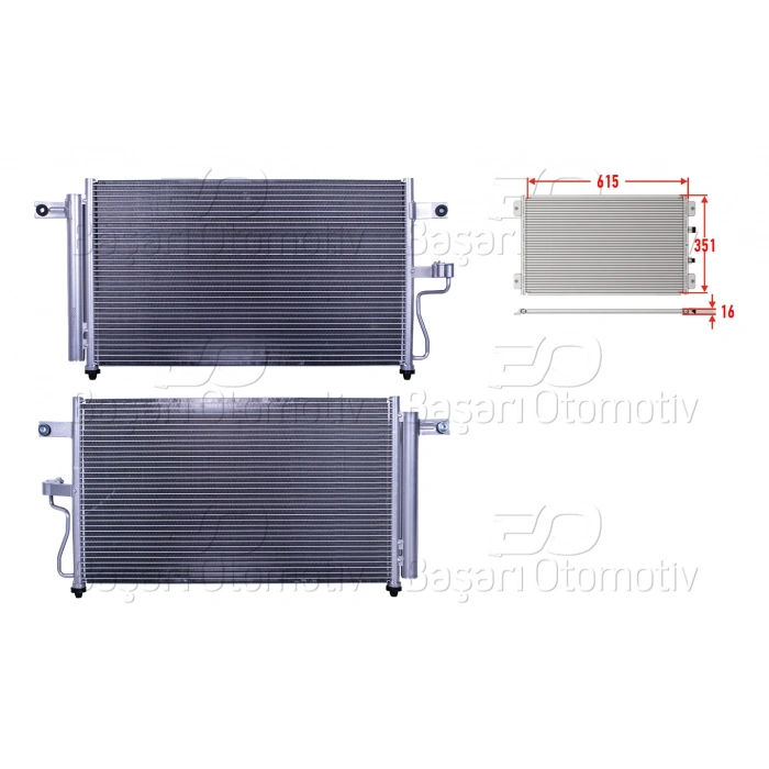KLIMA RADYATORU 615X351X16 HYUNDAI ACCENT 2 1.3 1.5 1.6 00-05