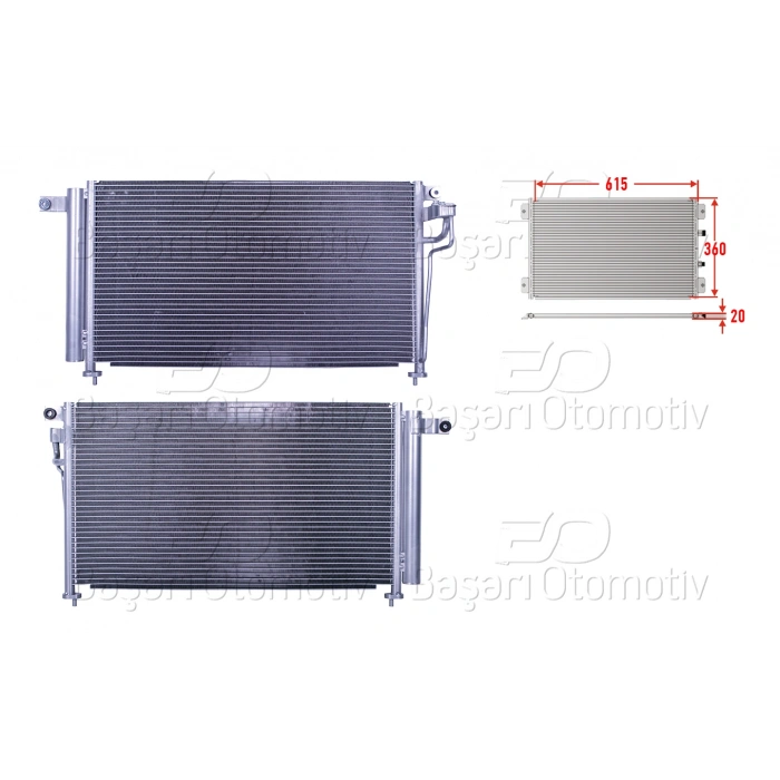 KLIMA RADYATORU 615X360X20 KIA RIO 2 1.4 1.6 CVVT 2005-2011
