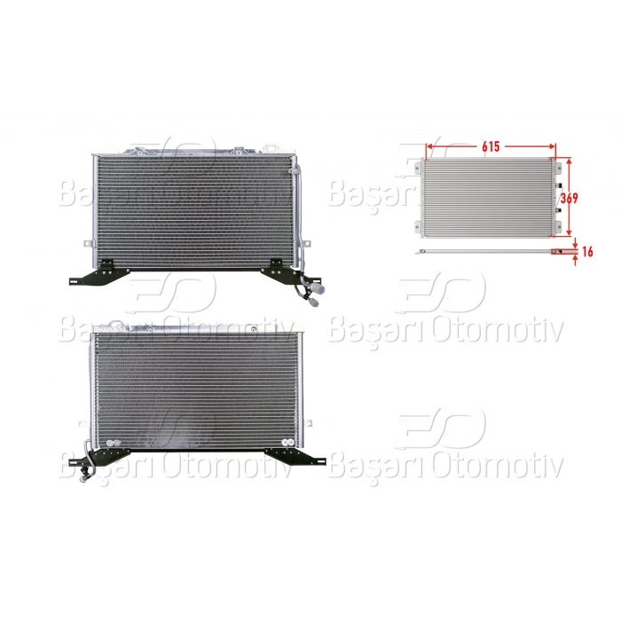 KLIMA RADYATORU 615X369X16 MERCEDES-BENZ 210 E200D. E250D. E270D. E300D