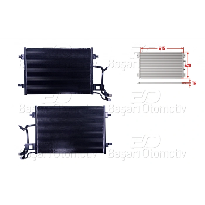 KLIMA RADYATORU 615X420X16 AUDI A6 1.8 1.8 T1.9 TDI 2.4 2.8 97 >