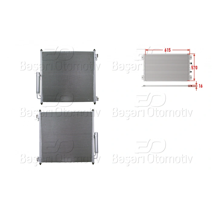 KLIMA RADYATORU 615X570X16 RANGE ROVER 3.0TD. 4.4TD. 2.0 SI4 12>