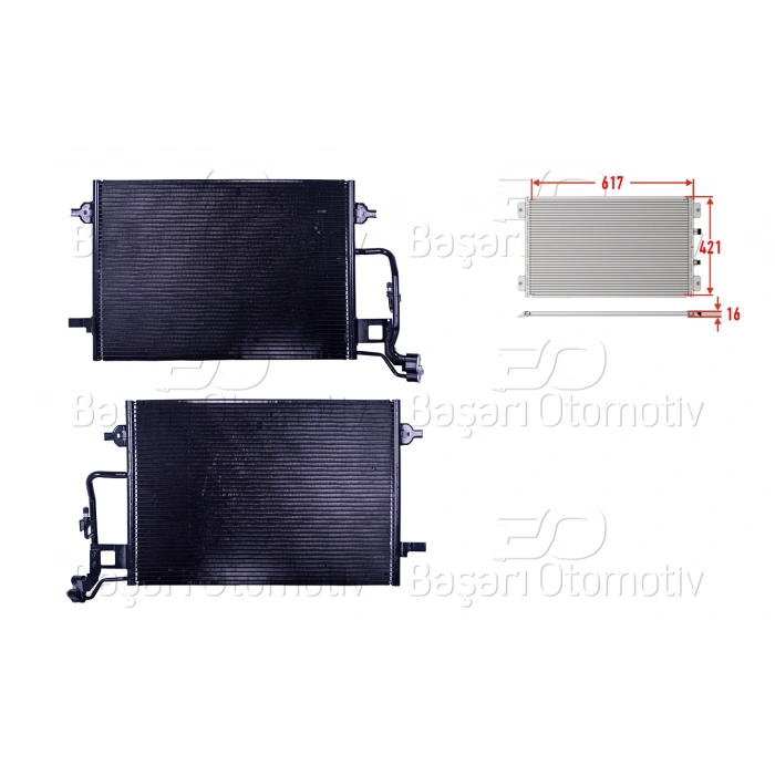 KLIMA RADYATORU 617X421X16 VW PASSAT SKODA SUPERB 1.6 1.8 T1.9 TDI 2.0 2.0 TDI 2.5 TDI 2.8 00 >