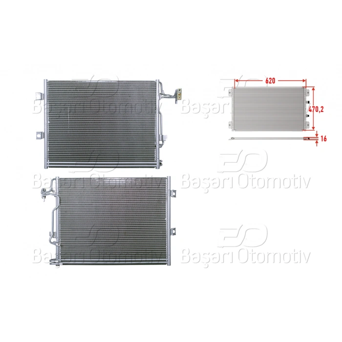 KLIMA RADYATORU 620X470,2X16 MERCEDES-BENZ 221 05>